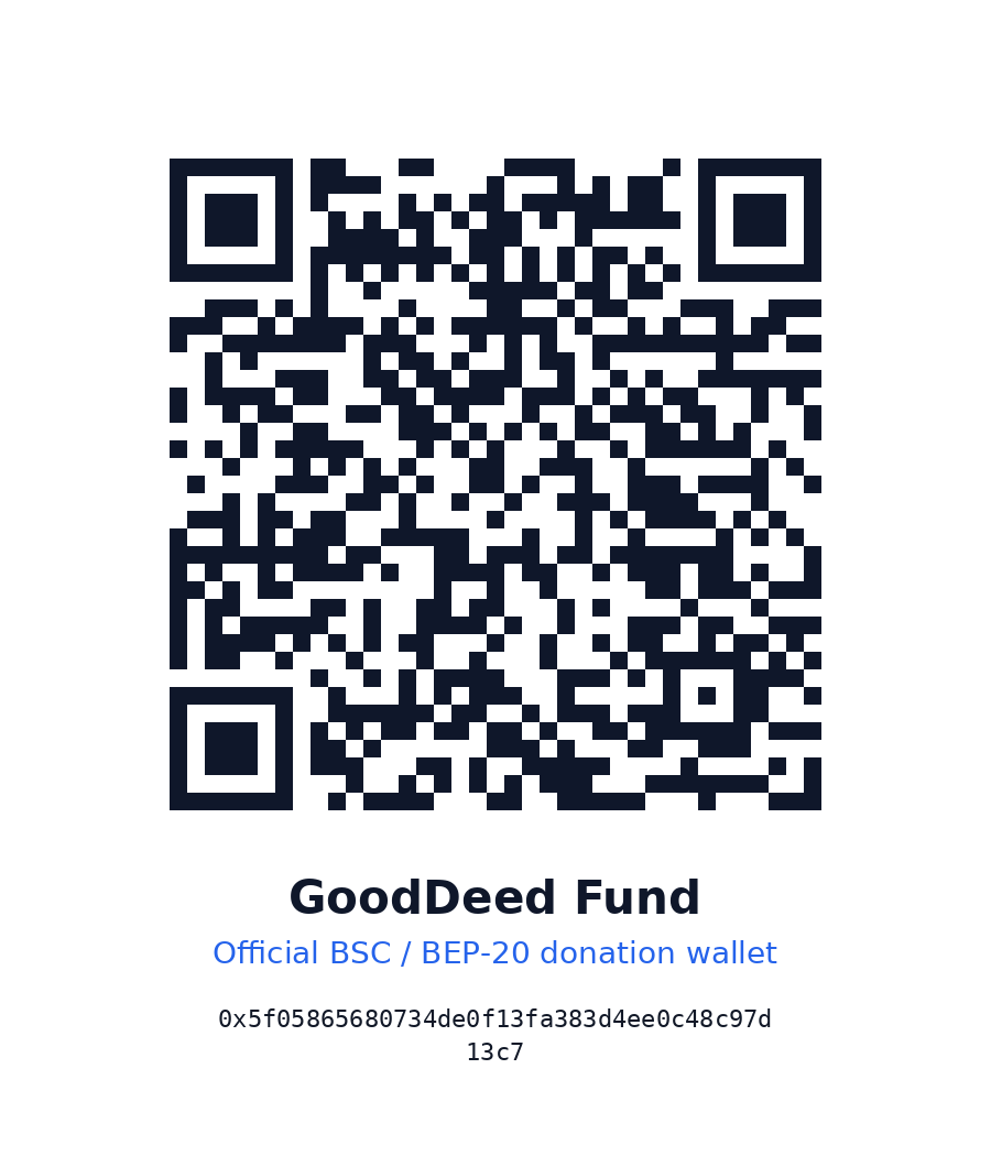 GoodDeed Fund official BSC donation wallet QR code